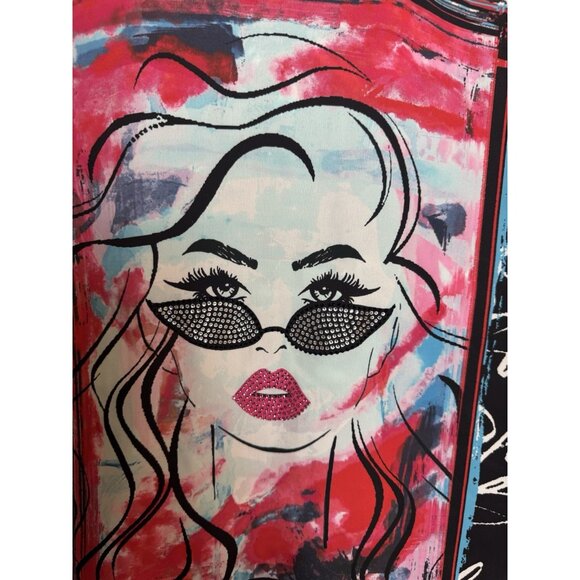 Ali Miles 1X Embellished Fabulous Wire Collar 3/4 Sleeve Button Front Tunic NEW - Picture 13 of 13